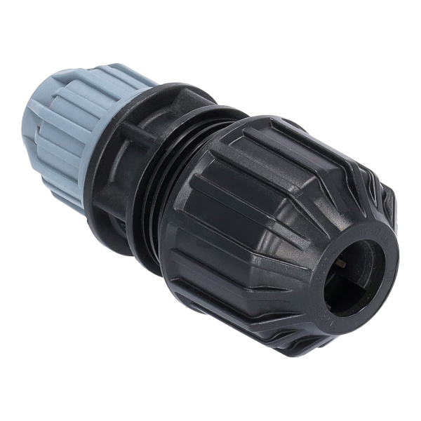 Produktbild auf weißem Hintergrund. Globale Übergangskupplung. Univalsalanschluss abgebildet.